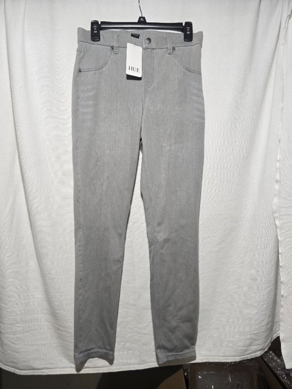 HUE Silver Grey Wash High Waist Ultra Soft Denim Leggings Size M New NWT
